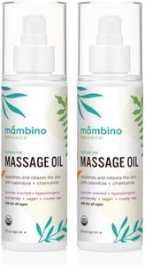 Massage Baby Oil – Organic, Nourishing with Egyptian Calendula, Chamomile & Lavender – Gentle for After-Bath Relaxing – Cruelty-Free Baby Oils for Baby & Kids by Mambino Organics, 2-Pack 5 fl oz