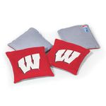 College Pro Football Wisconsin Badgers Dual-Sided Bean Bags by Wild Sports, 4 Pack - Premium Toss Bags for Cornhole Sets