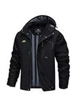 MAGCOMSEN Raincoat For Men Lightweight Breathable Rain Jackets Wind Breaker Jackets Hiking Jacket Black S