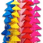 TREEWING 10 Pcs Decorative Triangle Net Cloth Garlands 4Ft. Hanging For Mehndi, Haldi, Wedding, Party Décor/Backdrops, Home Décor, Color Theme Party, Festivals (Triangle Hanging,Multi), 23 CM