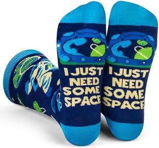 Lavley I Just Need Some Space Socks - Funny Gift for Science Geeks and Introverts - Unisex for Men and Women, One Size