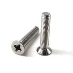 M2.5x6 Phillips Screws 304 Stainless Steel Flat Head Machine Screws Countersunk Screw (Pack of 100)