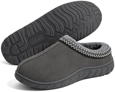 Litfun Men's Memory Foam Fuzzy Slippers Indoor Outdoor Winter House Shoes