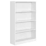 VASAGLE 4 Tier Bookcase with Adjustable Shelves, Children's Bookshelf and Storage Unit for Study Home Office, 80 x 24 x 121 cm, White LBC108T14