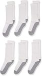 Jefferies Socks Seamless Toe Athletic Crew Socks 6-pack, White/Grey, Small