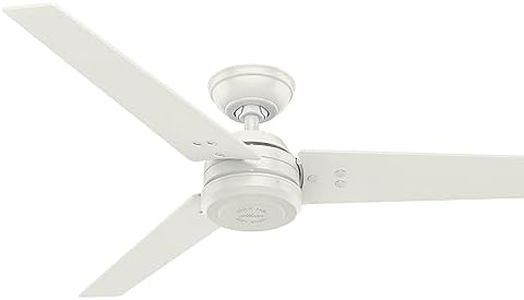 HUNTER FAN Protos, 132 cm, Indoor/Outdoor Ceiling Fan with Wall Control, Fresh White Finish, 3 Reversible Blades in Fresh White and Light Stripe, Ideal for Summer or Winter, Model 50623