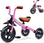 KRIDDO 2-in-1 Kids Balance Bike and Kids Tricycle for 2 to 5 Year Old, Toddler Balance Bike 2 Year Old with Detachable Pedals, Tricycles for 3-5 Year Olds with Stitched Soft Grip, Pink