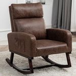 YUUIJOAA Rocking Chair Nursery - Glider Modern Accent Chairs Upholstered Tech Fabric Nursing Rocker Padded Armchair for Indoor Living Room Bedroom