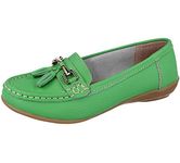 Jo & Joe Nautical Womens Leather Flat Loafers Shoes