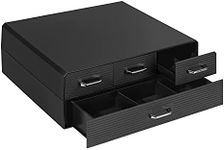 Navaris Coffee Pod Holder with 4 Drawers - Compatible with Nespresso, CBTL, K-Cups, Verismo - Capsule Storage Organizer 2-Tier Container Box - Black