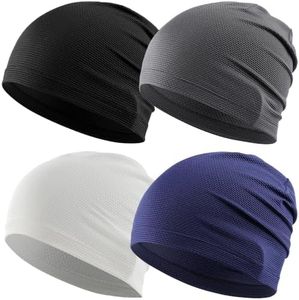 WTACTFUL Cooling Breathable Skull Cap Men Women, Sweat Wicking 1-2-4 Pack