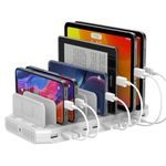 Alxum 96W USB Charging Station for multi devices, 10 port 5V 2.4A Ipad Charging Station organizer for mobile phone, tablet and more