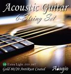 Multipack 2x Full Sets of Acoustic Guitar Strings 80/20 Bronze Coated Medium 10 47 by ADAGIO PRO + FREE Chord & Scale Chart