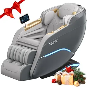 TLIFE Massage Chair Full Body, 160°Zero Gravity Recliner with Body Scan, 50" SL-Track Shiatsu Massage Chair, Fixed Point Massage, Foot Rollers, 12 Auto Modes, Deep Yoga Stretch, Heating, Grey