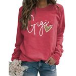 DUDIHOHX Gigi Sweatshirt Women Gigi Leopard Graphic Gigi Gifts for Grandma Casual Long Sleeve Nana Trendy Pullovers Tops