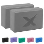 XN8 Sports Yoga Blocks Set of 2 High-Density Lightweight EVA Foam Yoga Brick For Deepen Poses Flexibility Pilates Strength Fitness Stretching Firm Sturdy Non-Slip Yoga Block