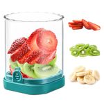 Coocake Fruit Slicer Cup,Mini Strawberry Cutter Slicer with Blade Quickly Making Egg and Banana Slicer Chopper Strawberry Cup Slicer (Blue)