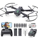 DEERC Drone with 1080P HD Camera for kids and Adults, D75 Foldable FPV RC Quadcopter with 32 Mins Long Flight Time, Brushless Motors, Voice and Gesture Control, Tap Fly, 3 Speed Modes for Beginners