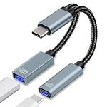 sinstar USB C OTG Adapter, 2 in 1 USB-C Splitter with PD 60W Fast Charging Type C OTG and USB A Female Port Compatible with iPhone 15 Pro Max/15 Plus/15 Chromecast Google TV/Samsung S23 S22 S21