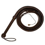 Rovadik Indiana Jones Style Genuine Leather Handmade Bullwhip, Nylon para-Cord, Belly Bolster Construction - Outdoor Sport, Roleplay, Showpiece, Costume Prop (Hunter) (Brown, 4 ft)