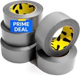 Duct Tape Heavy Duty Waterproof - Silver Tape 90 Feet x 2 Inch - 5 Roll Pack Duct Tape Bulk - Flexible, No Residue, Strong, Easy Tear and All-Weather Tape - Grey Heavy Duty Duct Tape for DIY Repairs