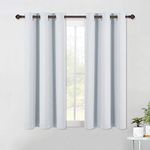 NICETOWN Blackout Curtain Panels for Bedroom - Solid Thermal Insulated Room Darkening Draperies (42 by 54-inch, Platinum & Greyish White, 2 Pcs)