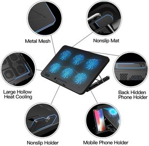 LIANGSTAR Laptop Cooling Pad – Blue, Adjustable Fan Cooler