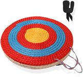 Venmark 50 cm Straw Archery Target - Traditional 3 Layer Handmade Archery Target for Bow and Arrow - Complete with Finger Tab