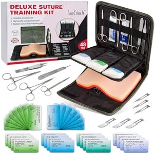 SimCoach Suture Practice Kit(48 Pcs), Suture Kit for Student Training Use Only, Complete Suture Training Tool Kit, Suture Pad for Education Use Only