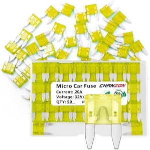 Chanzon 50Pcs UL Listed 20A Mini Blade Fuse ATM/APM 20 Amp 32V Auto Fuses Fast Blow for Automotive Car RV Truck SUV