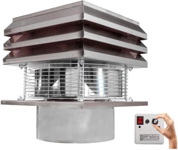 Aspiratore per camino In ACCIAIO per canna fumaria tonda Professionale Da Tetto Aspirafumo Elettrico Tiracamino Tirafumo Comignolo Bbq Gemi Elettronica (20 cm - 200 mm)