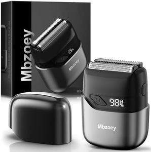 Mbzoey Electric Foil Shavers for Men: Mini Electric Razor for Face - IPX7 Waterproof Cordless Razor with LED Display & Fast Charge - Micro-Comb Technology & Precision Blades