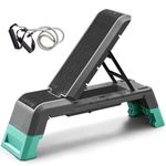 leikefitness Multifunctional Aerobic Deck with Cord Workout Platform Adjustable Dumbbell Bench Weight Bench Professional Fitness Equipment for Home Gym GM5821 (Black)