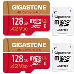 Gigastone 128GB 2-Pack Micro SD Card, 4K Video Recording, 4K Camera Pro, Nintendo-Switch Compatible, R/W up to 100/50MB/s, Micro SDXC UHS-I A2 V30 Class 10