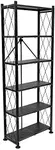 Origami 6 Tier Classic Stamped Metal Storage Shelves for Books, Decor, Vinyl Records, and Garage Organization and Storage, Black