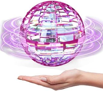 Pink Flying Orb Ball,Cool Gadgets LED Light Up Toy Fidget Flying Spinner,Hand Operated Drones for Kid,UFO Magic Ball Glow in The Dark,Christmas Birthday Gifts Outdoor Toys for Boy Girl Age 6 7 8 9 10+