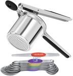Large 15oz Potato Ricer & Magnetic Measuring Spoons Set, Heavy Duty Stainless Steel Potato Masher & Ricer Kitchen Tool, Press and Mash Kitchen Gadget For Perfect Mashed Potatoes - Everytime