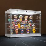 Naconmlet Clear Display Case for Action Mini Figures Funko Pop Shelf,Detachable Shelve Stackable Showcase Dustproof with Led Light for Protect Your Collectible