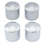 Musiclily Metric Metal Dome Knobs Volume Tone Control Knobs for Tele Electric Guitar or Precision Bass,Chrome (4 Pcs)