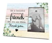 EDCTO Friend Gift, 8X10 Inch Rustic Wooden Picture Frame, Friendship Photo Frame for Gifting, Thank You Present for Best Friend, Friendship Gift, Life is Beautiful Because Friends Like You Are There