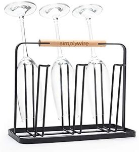simplywire - Égouttoir à Verres - Porte-biberon - Égouttoir Organiseur - Acier enduit de poudre noire