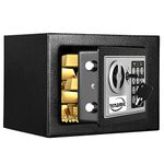 TENAMIC Safe Box 0.23 Cubic Feet Electronic Digital Security Box, Keypad Lock Box Cabinet Safes, Solid Alloy Steel Office Hotel Home Safe, Black