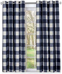 Lorraine Home Fashions 09570-63-00220 NAVY Courtyard Grommet Window Curtain Panel, Navy, 53" X 63"