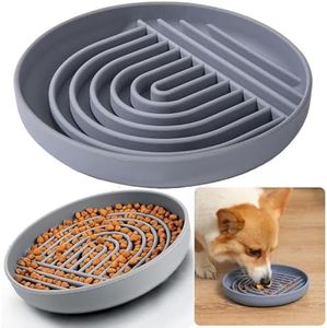 Mtxorvix Slow Feeder Dog Bowls, Silicon Dog Bowl Slow Feeder, Non Slip Dog Slow Feeder Bowl, Cat Slow Feeder, Puzzle Silicone Dog Feeding Bowls with Suction Cups, Anti-Choking, Reduces Boredom,Anxiety