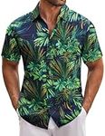 COOFANDY Hawaiian Shirts for Men Adult Short Sleeved Summer Printed Casual Mens Beach Shirts Regular Fit Men's Ugly Shirt Button Down with Pocket PAT8 XXXL
