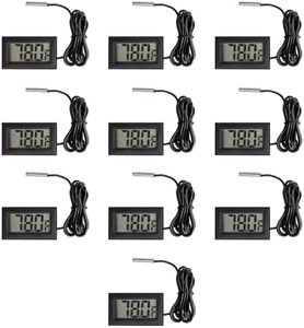 10 Pieces of Digital LCD Thermometers, Temperature Digital LCD Refrigerator Thermometers, Water Temperature, with Probes, in Fahrenheit.