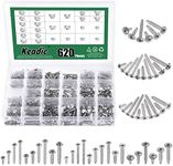 Keadic 620 Pcs 304 Stainless Steel #6#8#10 Self Tapping Screws Assortment Set Contains Round Head & Philips Flat Head & Wafer Head Self Drilling Screw Sheet Metal Screws