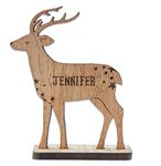 Personalised place names | wooden Christmas table place cards settings | wood sign keepsake christmas table decorations ornaments (Reindeer)