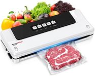 Bonsenkitchen Food Sealer Machine, Dry/Moist Vacuum Sealer Machine with 5-in-1 Easy Options for Sous Vide and Food Storage, Air Sealer Machine with 5 Vacuum Seal Bags & 1 Air Suction Hose, White