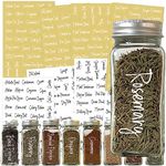 278 Pcs Clear Spice Jar Labels Set,Spice Labels Stickers,Spice Pantry Name Preprinted,Waterproof Spice Labels for Organization and Storage,Word Art Personalised Black & White Label Clear Stickers